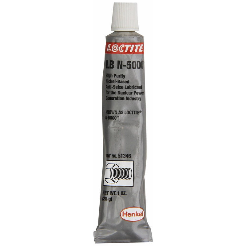 Loctite 51346 Silver LB N-5000 High-Purity Anti-Seize Lubricant, -20 Degree F Lower Temperature Rating to 2400 Degree F Upper Temperature Rating, 1 fl. oz. Tube