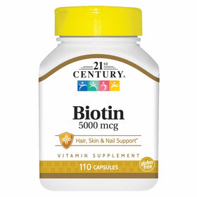 21st Century Biotin 5000 mcg Capsules, 110 Count