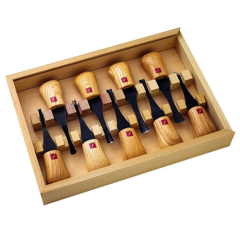 Flexcut Carving Tools, Beginners Palm Set, Gouges for Woodcarving, Set of 5 (FR310)