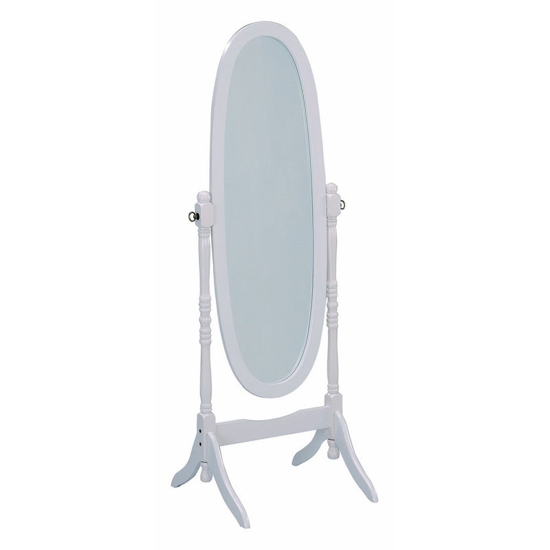 Crown Mark Cheval Mirror, White Finish