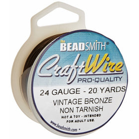 Artistic Wire 24 Gauge Antique Vintage Bronze Brass Color Copper Craft Wire, 20 yd