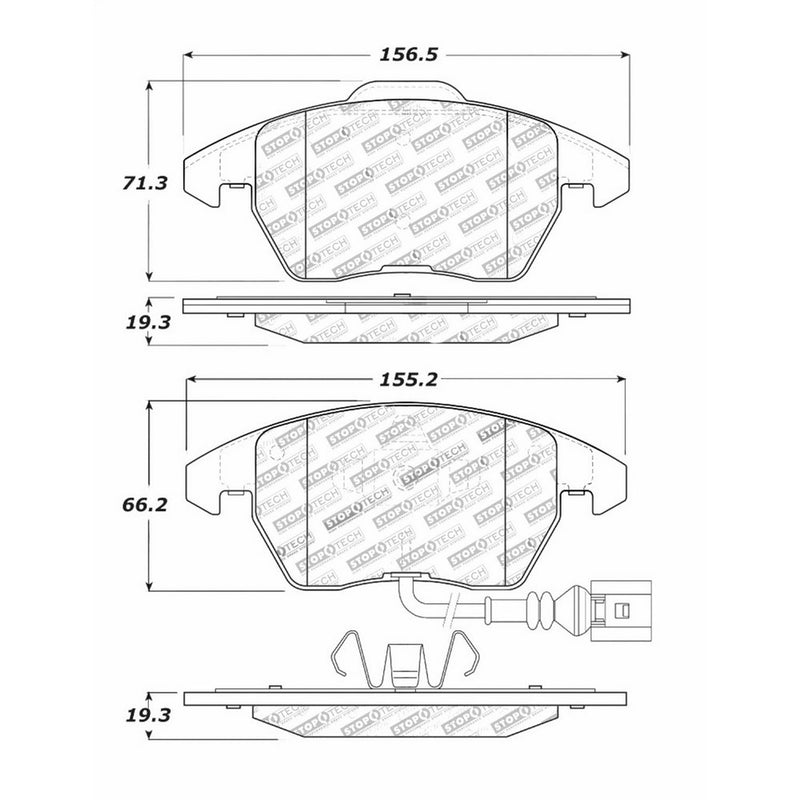 StopTech 309.11070 Street Performance Front Brake Pad