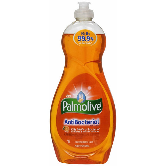 Palmolive Ultra Antibacterial Orange Dish Liquid, 25-Ounce (Pack of 3)