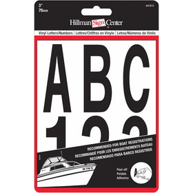 The Hillman Group 847015 3-Inch Die-Cut Letters/Numbers Kit, Black