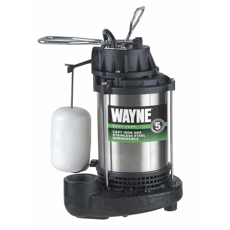 WAYNE CDU1000 1 HP Submersible Cast Iron and Stainless Steel Sump Pump with Integrated Vertical Float Switch