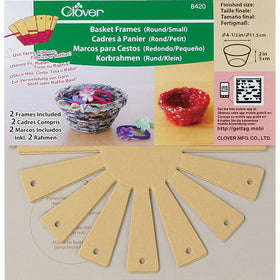 Clover 8420 2-Piece 4-3/8-Inch by 2-Inch Basket Frames, Small, Round