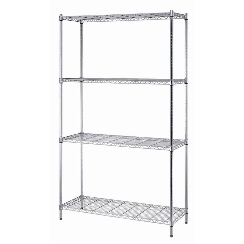 Quantum Storage 4-Shelf Wire Shelving Unit, 300 lb. Load Capacity per Shelf, 72" H x 36" W x 18" D, Chrome Finish