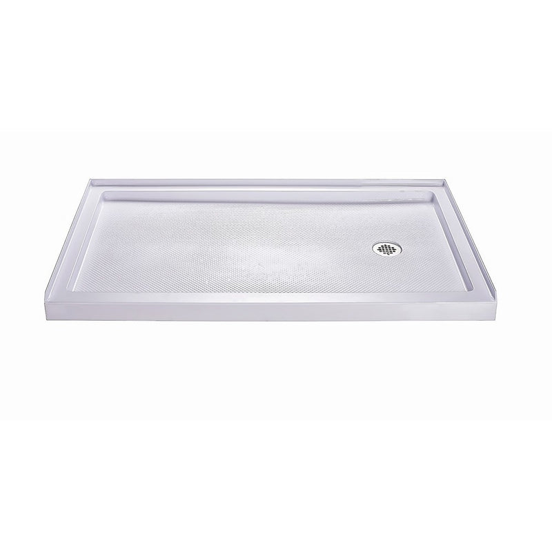 DreamLine SlimLine 36 in. D x 60 in. W x 2 3/4 in. H Right Drain Single Threshold Shower Base in White