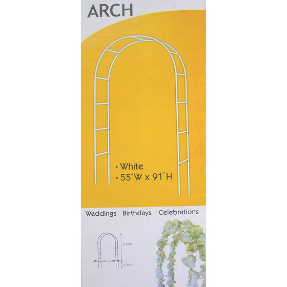 Metal Wedding Arch, 55" W x 91" H. Color White. (1 Piece) ARC01