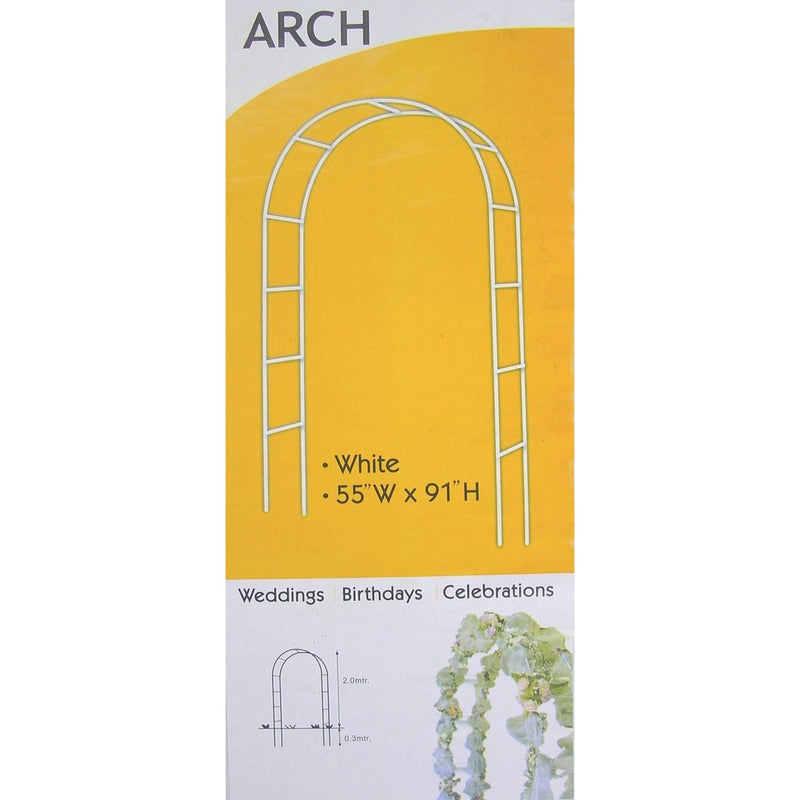 Metal Wedding Arch, 55" W x 91" H. Color White. (1 Piece) ARC01