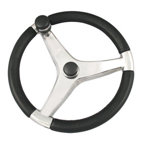 Schmitt Evo Pro 316 Cast Stainless Steel Steering Wheel w/Control Knob - 13.5 Diameter - Ongaro