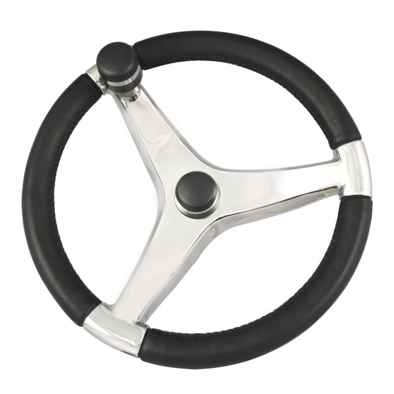 Schmitt Evo Pro 316 Cast Stainless Steel Steering Wheel w/Control Knob - 13.5 Diameter - Ongaro