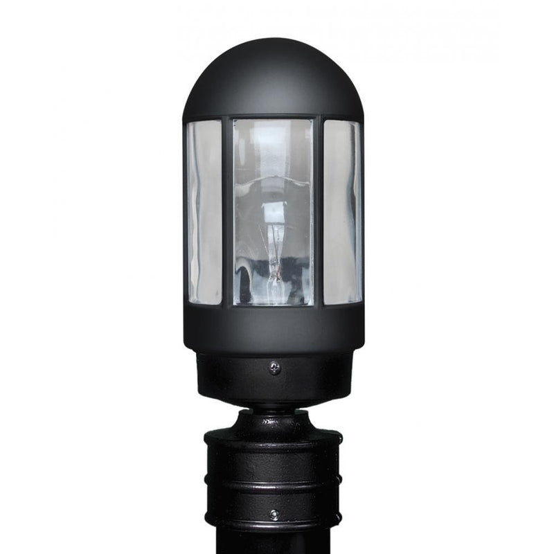 Besa Lighting 315157-POST 1X75W A19 Costaluz 3151 Series Post Mount Lighting Fixture, Black Finish