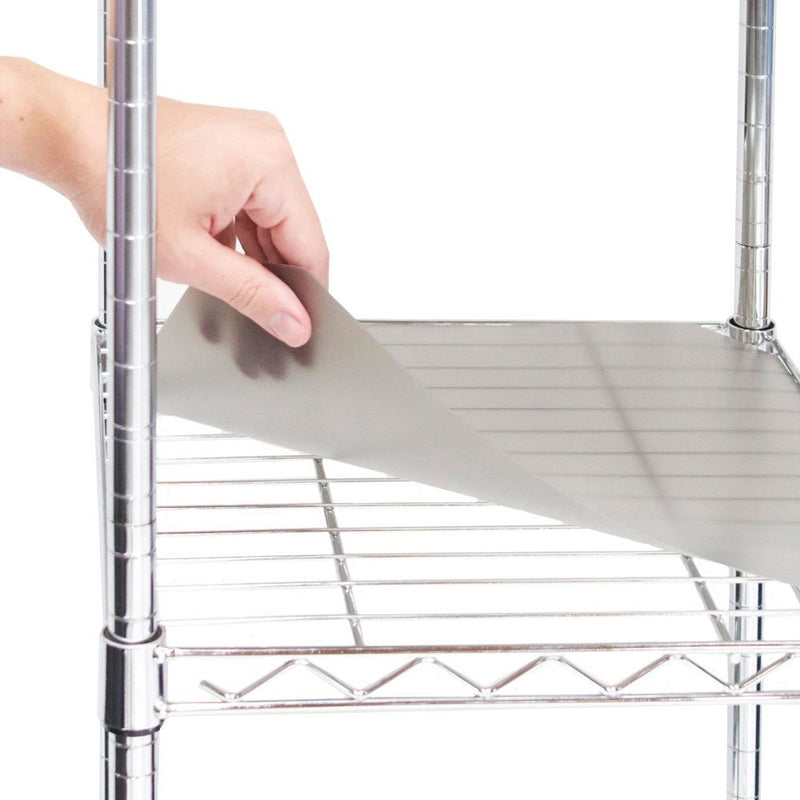 Seville Classics 2 Individual Smoke Gray Fitted Shelf Liners, Designed to Fit 18" x 48" Wire Shelves
