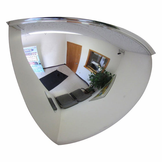 Se-Kure Domes & Mirrors ONV-90-18 Quarter Dome Mirror, 18-Inch Diameter