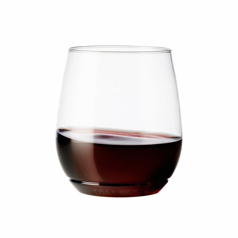 TOSSWARE 14oz Vino - recyclable wine plastic cup - SET OF 12 - stemless, shatterproof and BPA-free wine glasses