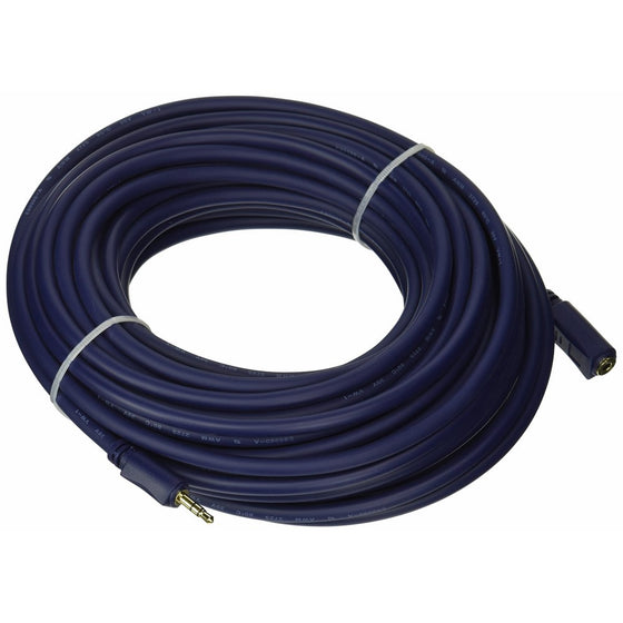 C2G 40611 Velocity 3.5mm M/F Stereo Audio Extension Cable, Blue (50 Feet, 15.24 Meters)