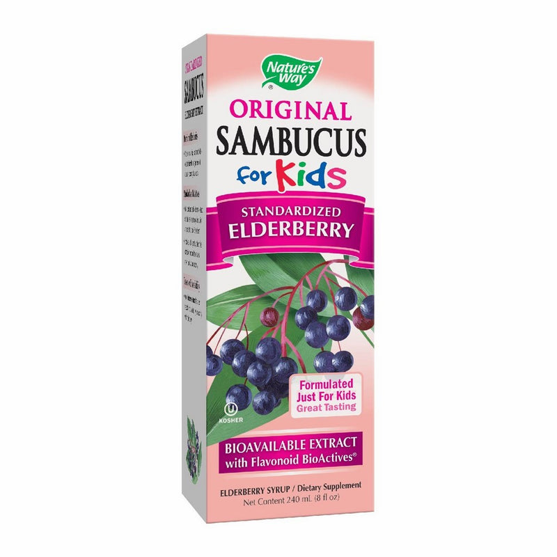 Nature's Way Sambucus Elderberry Syrup for Kids, Herbal Supplements, Gluten Free, Vegetarian, 8 Ounce