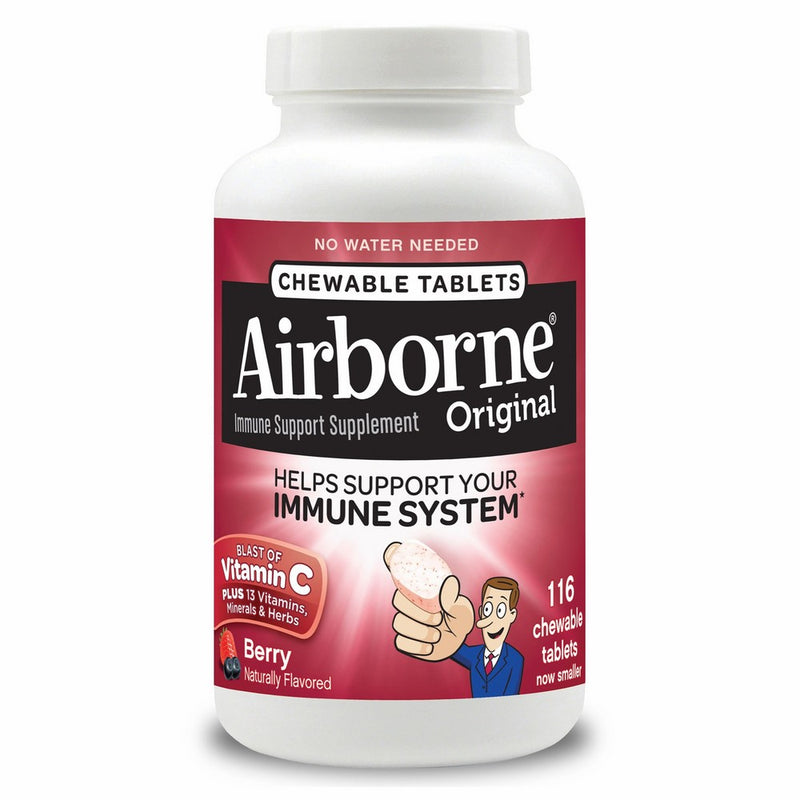 Airborne Berry Chewable Tablets, 116 count - 1000mg of Vitamin C - Immune Support Supplement