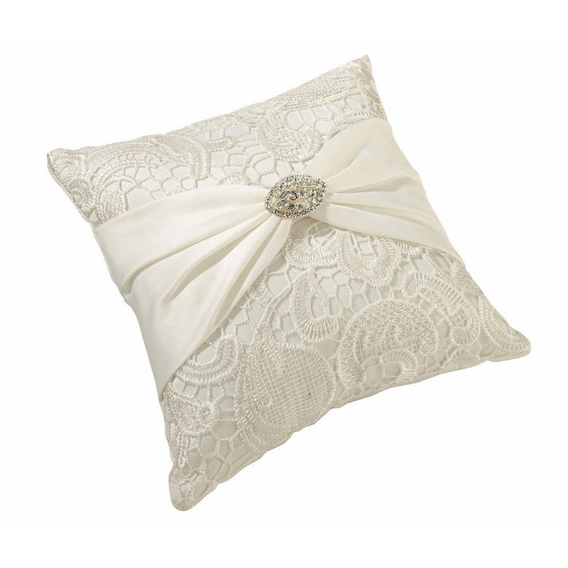 Lillian Rose Cream Vintage Lace Wedding Ring Pillow