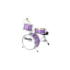 Mendini by Cecilio 13 Inch 3-Piece Kids / Junior Drum Set with Adjustable Throne, Cymbal, Pedal & Drumsticks, Metallic Purple, MJDS-1-PL