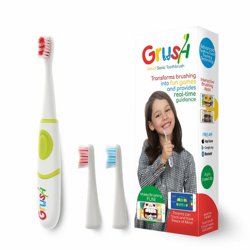 Grush Smart Electric Toothbrush Makes Brushing Fun for Kids with Interactive Brushing Games and Precise Tracking and Monitoring for Parents