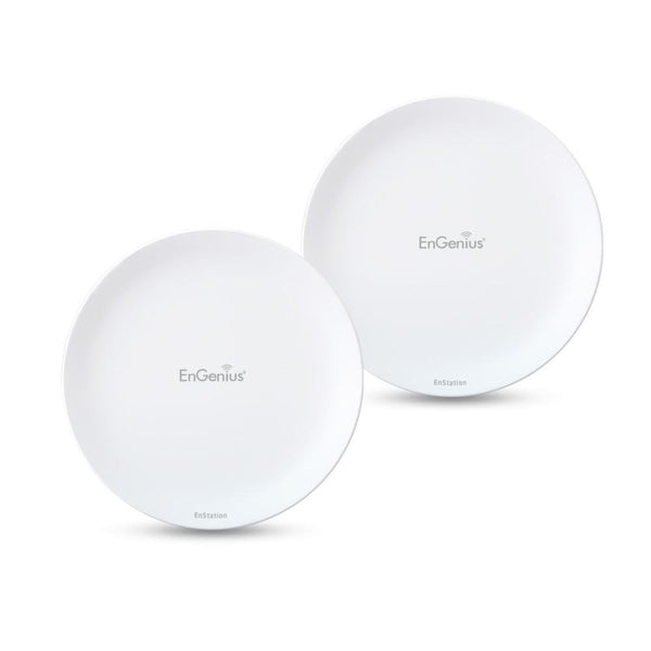 EnGenius Wireless Outdoor AP/Client Bridge/CPE, directional antenna, long-range, point-to-point, IP55, 26 dBm,19 dBi, Gigabit Port, 802.3af/at PoE, [2-Pack] (N-EnStationAC Kit)