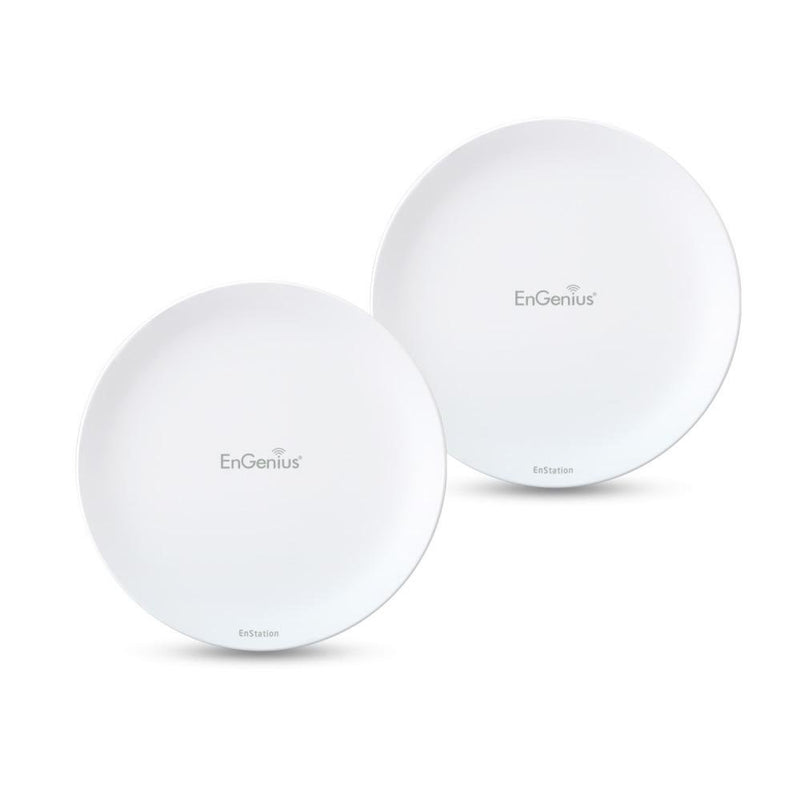 EnGenius Wireless Outdoor AP/Client Bridge/CPE, directional antenna, long-range, point-to-point, IP55, 26 dBm,19 dBi, Gigabit Port, 802.3af/at PoE, [2-Pack] (N-EnStationAC Kit)