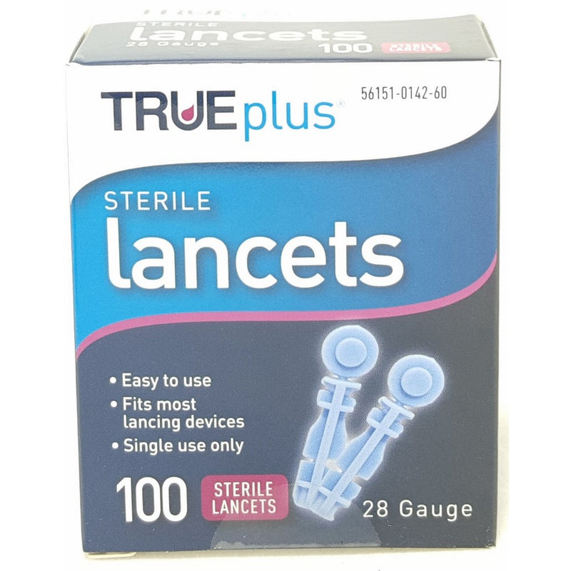 TRUEplus Sterile Lancets 28 Gauge, 100 Count Per Box (4 Boxes)