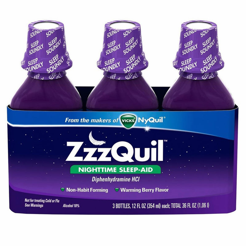 ZzzQuil Nighttime Sleep-Aid - Berry Flavor - 12 fl. oz - 3 pk.
