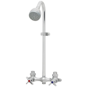 Speakman SC-1220-AF Commander Vandal-Resistant Industrial Exposed Shower with Cross Handles, Polished Chrome