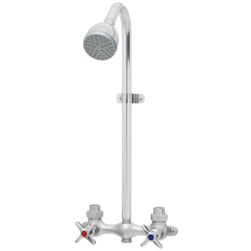 Speakman SC-1220-AF Commander Vandal-Resistant Industrial Exposed Shower with Cross Handles, Polished Chrome