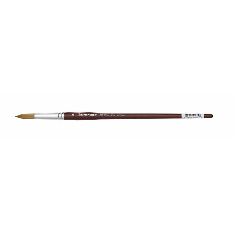 Grumbacher Goldenedge Golden Toray Round Oil and Acrylic Brush, Synthetic Bristles, Size 8 (630R8G)