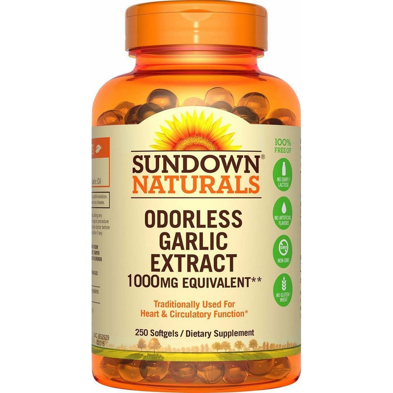 Sundown Naturals Garlic 1000 mg, 250 Odorless Softgels