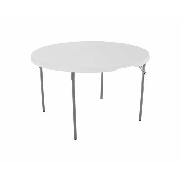 Lifetime 280064 Commercial Fold-In-Half Round Table, 4 Feet, White Granite