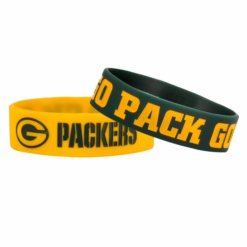 FOCO Green Bay Packers Bulk Bandz Bracelet 2 Pack