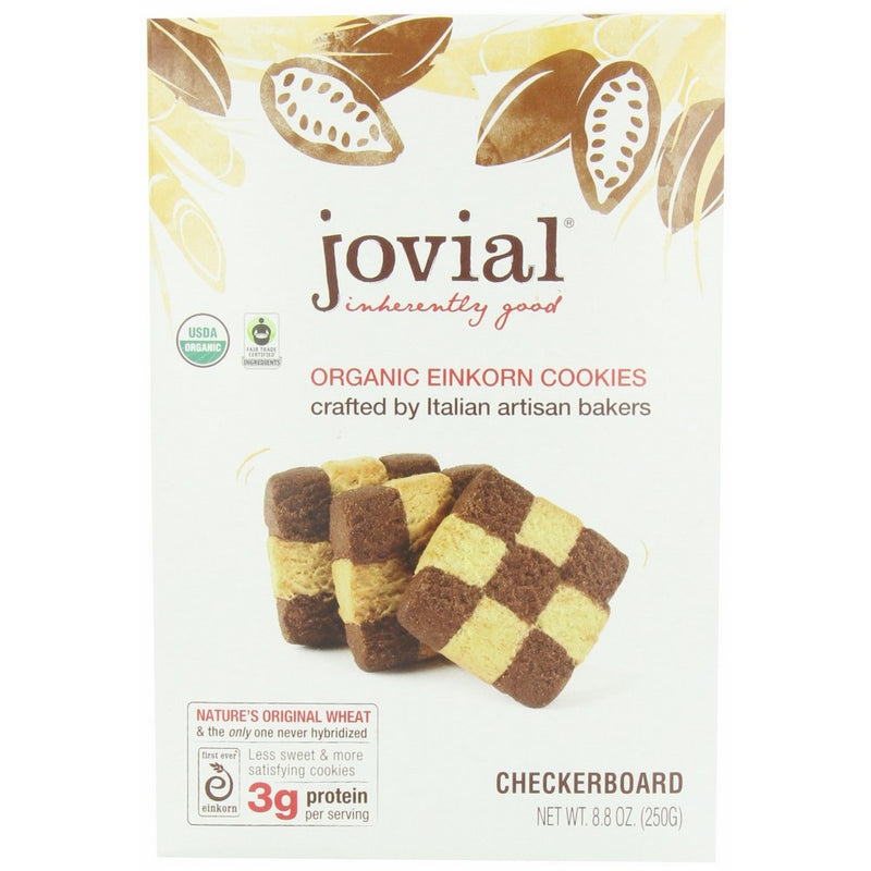 Jovial Checkerboard Einkorn Organic Cookies, 8.8-Ounce (Pack of 6)