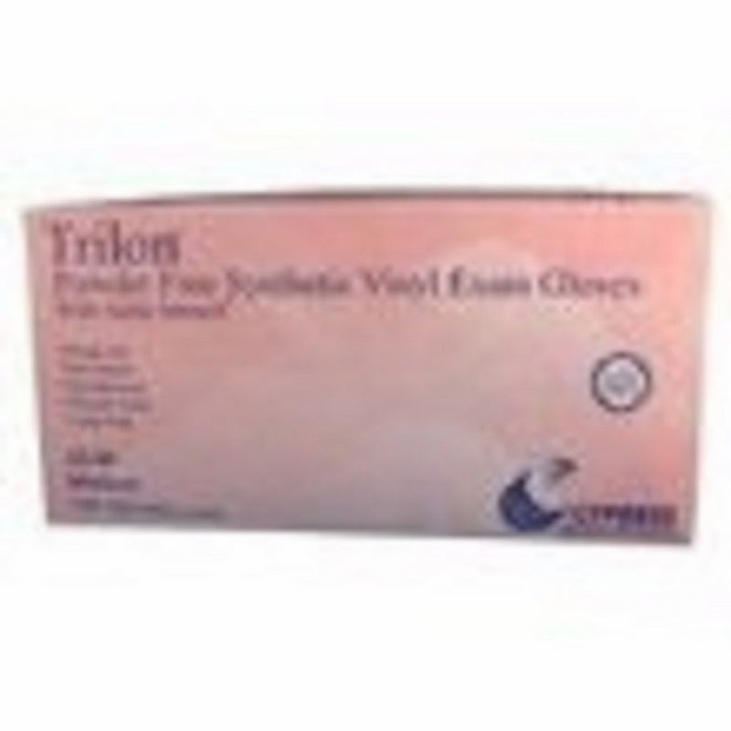 Cypress Trilon Non-Sterile Vinyl Exam Gloves Large - Case of 1000 (100 per Box, 10 Boxes per Case)