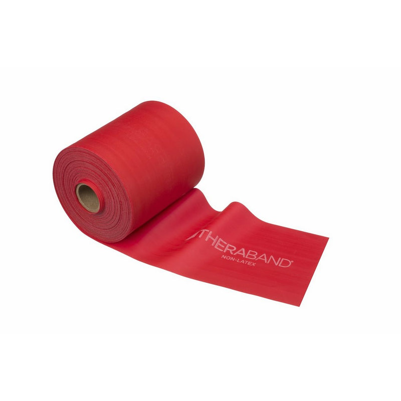 TheraBand Resistance Band 50 Yard Roll, Medium Red Non-Latex Professional Elastic Bands For Upper & Lower Body Exercise, Physical Therapy, Pilates, & Rehab, Dispenser Box, Beginner Level 3