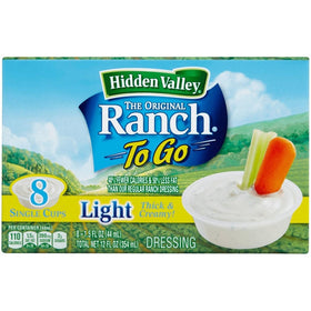Hidden Valley Original Ranch to Go Cups - Light - 1.5 oz - 8 Count