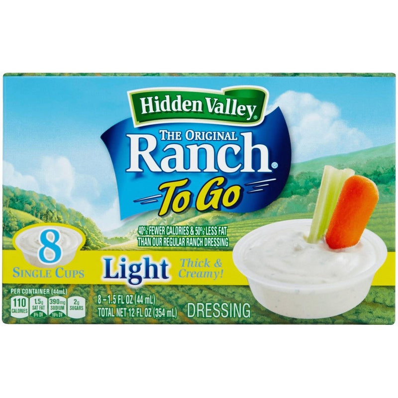 Hidden Valley Original Ranch to Go Cups - Light - 1.5 oz - 8 Count