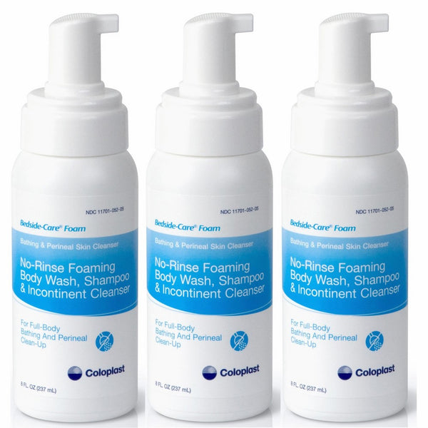 Coloplast Bedside Care No-Rinse Bathing and Perineal Foaming Skin Cleanser - 8 ounce - Pack of 3