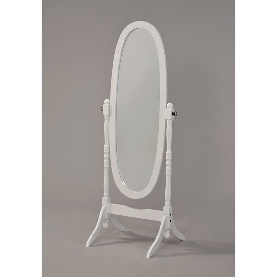 Wooden Cheval Floor Mirror, White Finish by eHomeProducts