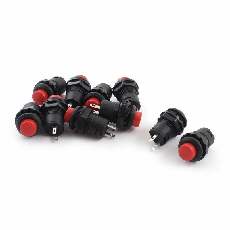 Uxcell a14101000ux0766 DS228 SPST Latching Pushbutton Switch, 10 Piece, AC 125V, 3 Amp, AC 250V, 1.5 Amp, 12 mm