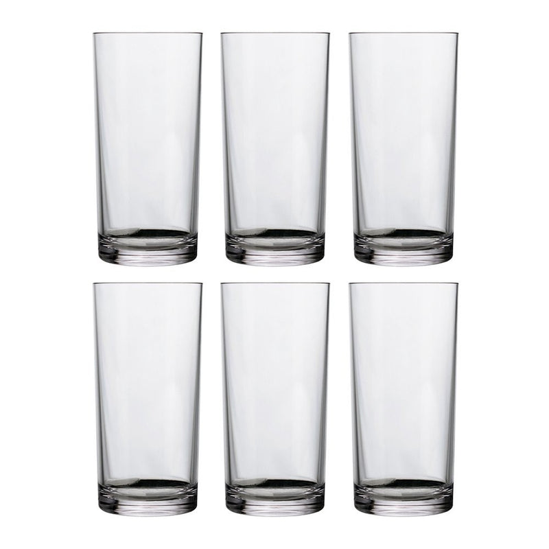 Classic 16-ounce Premium Quality Plastic Water Tumbler | Clear Set of 6