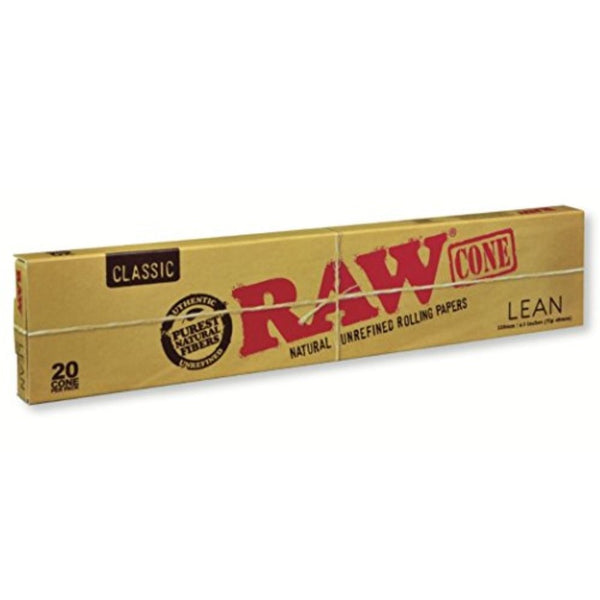 Raw Classic Lean Size Pre Rolled Cones - 20 Cones Per Pack - 1 Pack