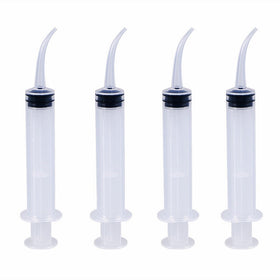 ROSENICE Disposable Dental Irrigation Syringe with Curved Tip for Dental Care 4pcs