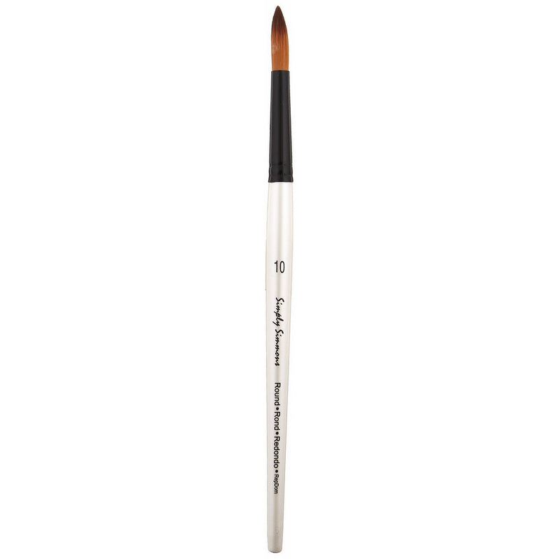 Daler-Rowney SS255085010 Simply Simmons Synthetic Round Acrylic/Multimedia Brush, Size 10