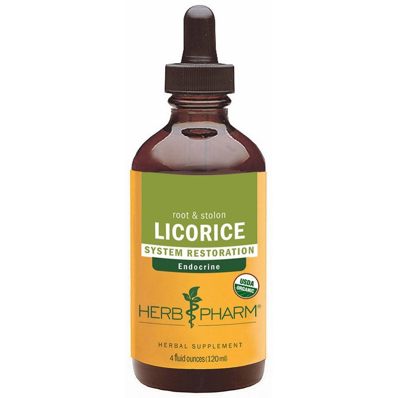 Herb Pharm Certified Organic Licorice Extract for Endocrine System Support - 4 Ounce