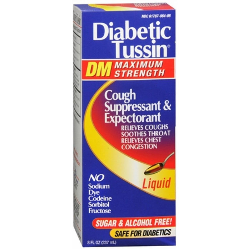 Diabetic Tussin DM Cough Suppressant-Expectorant, Maximum Strength, 8-Ounce (237 ml) (Pack of 2)